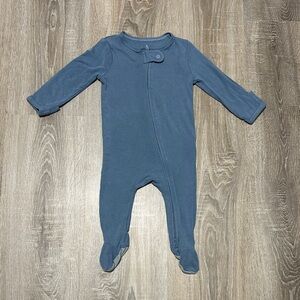Cloud Island Slate Blue Bamboo Footed One-Piece Zipper Pajamas